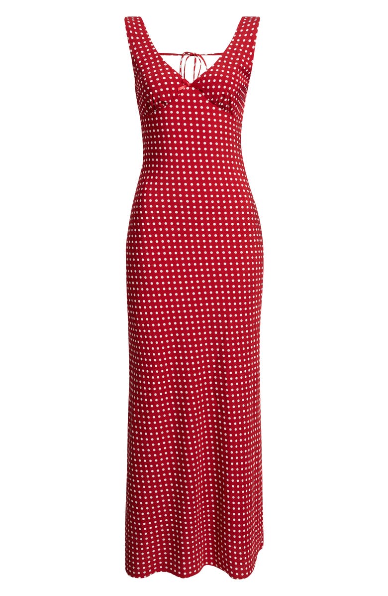 Petal & Pup Leni Polka Dot Maxi Dress, Alternate, color, Red Polka Dot
