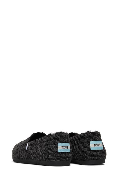 Toms Alpargata Faux Fur Lined Slip-on In Black