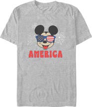 Mickey & Friends Men's Mickey & Friends American Sunglasses and Fireworks Graphic T-Shirt