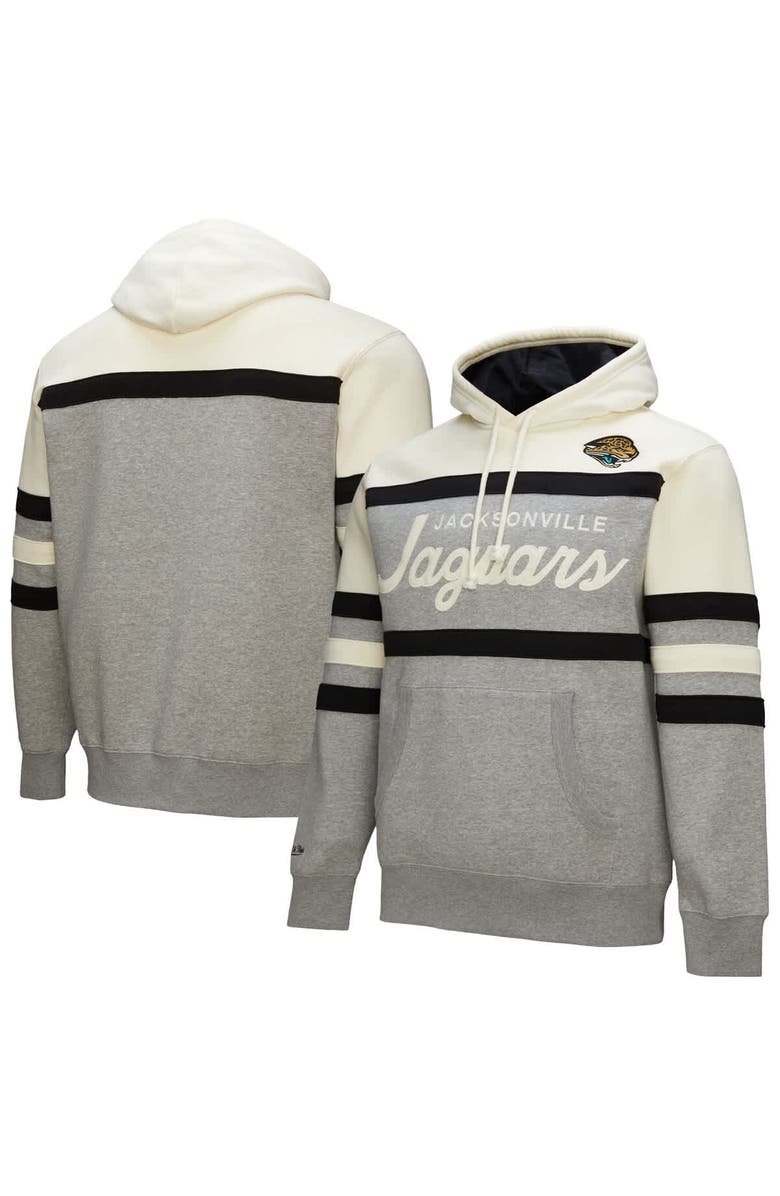 Mitchell 
Ness Men
s Mitchell 
Ness  Heather Gray Jacksonville Jaguars Head Coach Vintage Logo Pullover Hoodie, Alternate, color, 