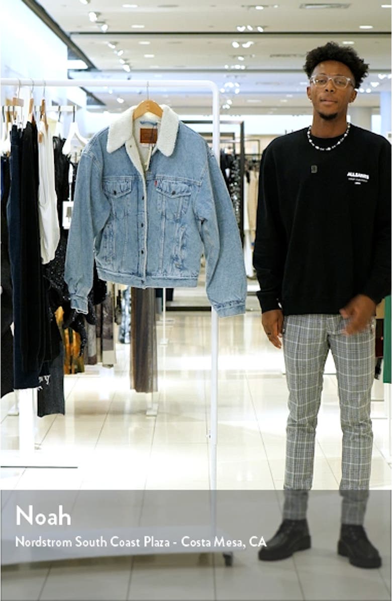 '90s High Pile Fleece Lined Denim Trucker Jacket, sales video thumbnail