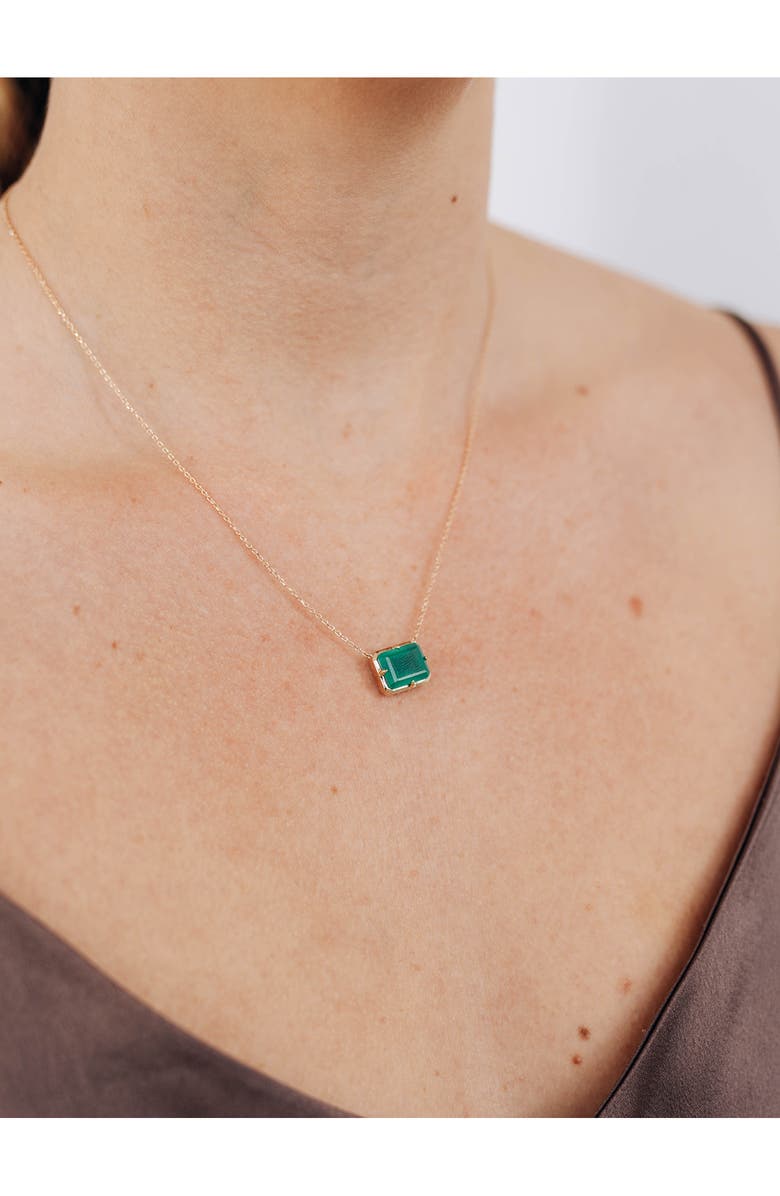 Anzie Melia Green Onyx Pendant Necklace, Alternate, color, Green Gold