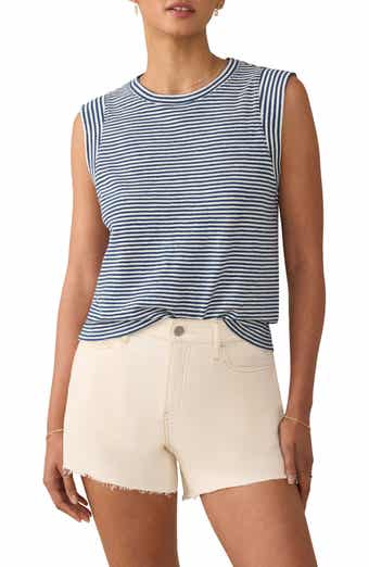 Faherty Sunwashed Stripe Organic Cotton Slub Muscle Tank