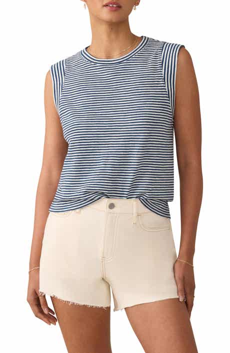 Faherty Sunwashed Stripe Organic Cotton Slub Muscle Tank