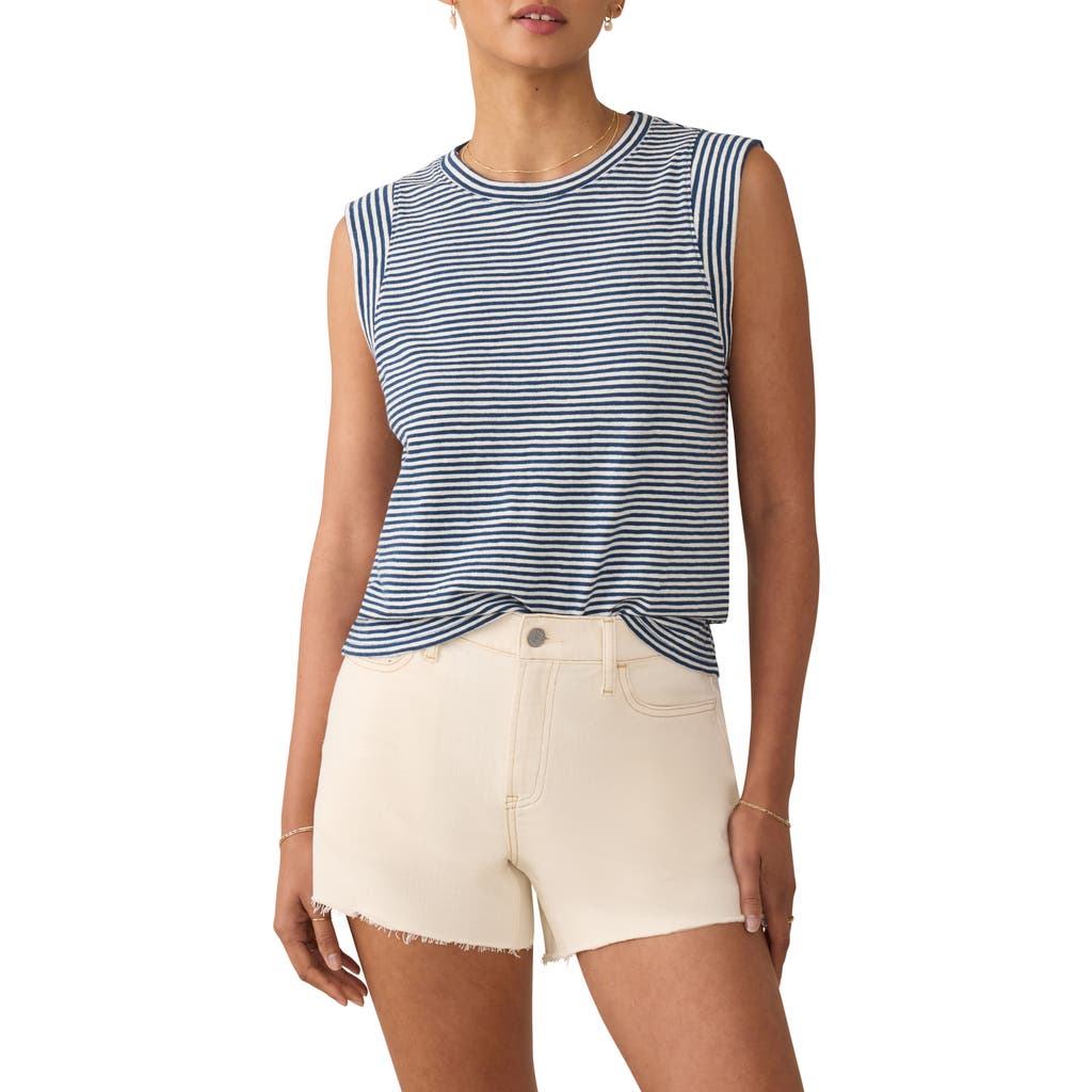 Faherty Sunwashed Stripe Organic Cotton Slub Muscle Tank