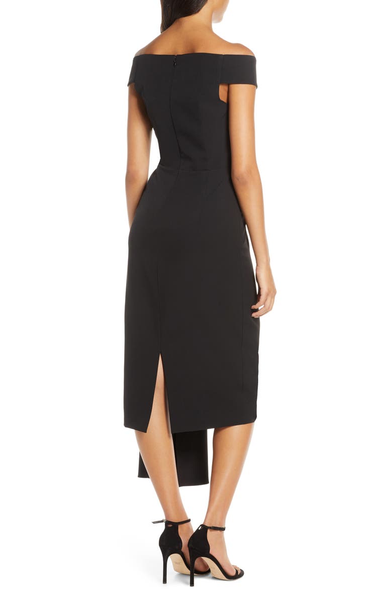 Eliza J Off the Shoulder Asymmetrical Cocktail Dress, Alternate, color,