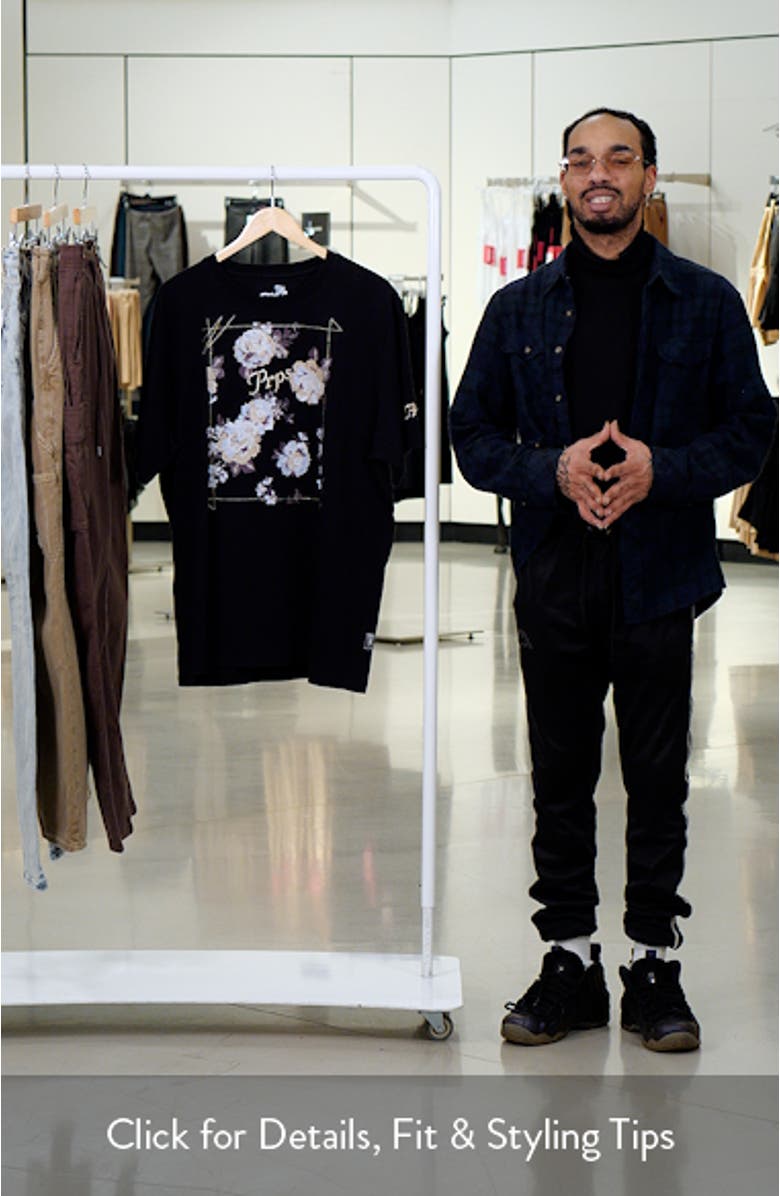 Alba Floral Embroidered Cotton Graphic T-Shirt, sales video thumbnail