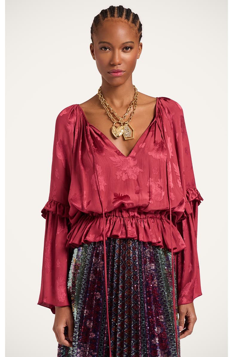 La DoubleJ Boho Blouse, Main, color, Solid Brick Red