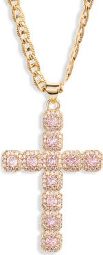 VIDAKUSH Fantasy Cubic Zirconia Cross Pendant Necklace