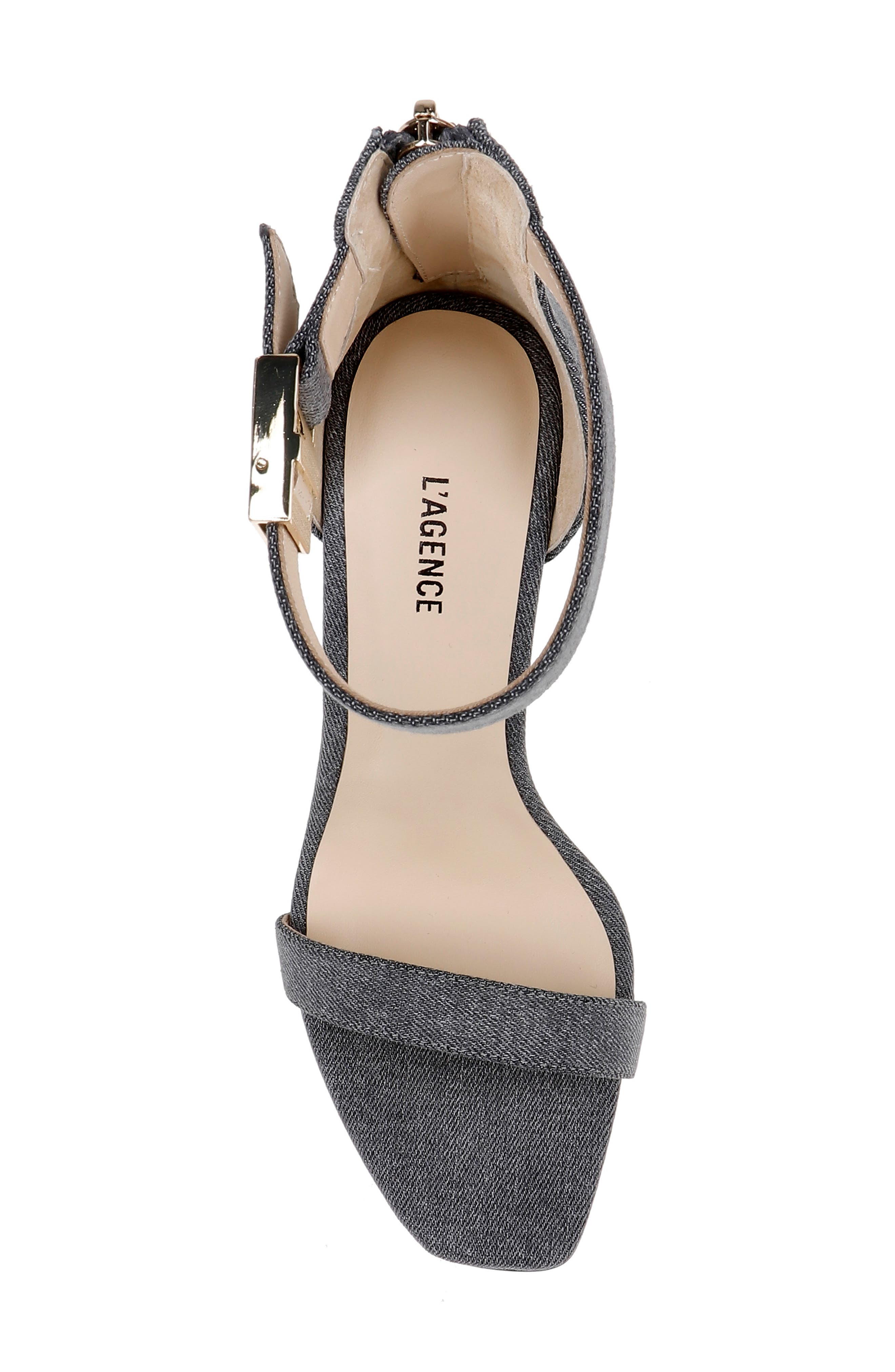 L'AGENCE Thea Ankle Strap Sandal, Alternate, color, Grey