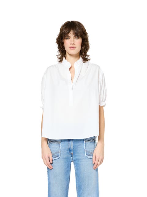 Annyr Ruffled Mandarin Collar Blouse