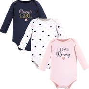 Hudson Baby Little Soft Cotton Long-Sleeve One-Piece 3Pk