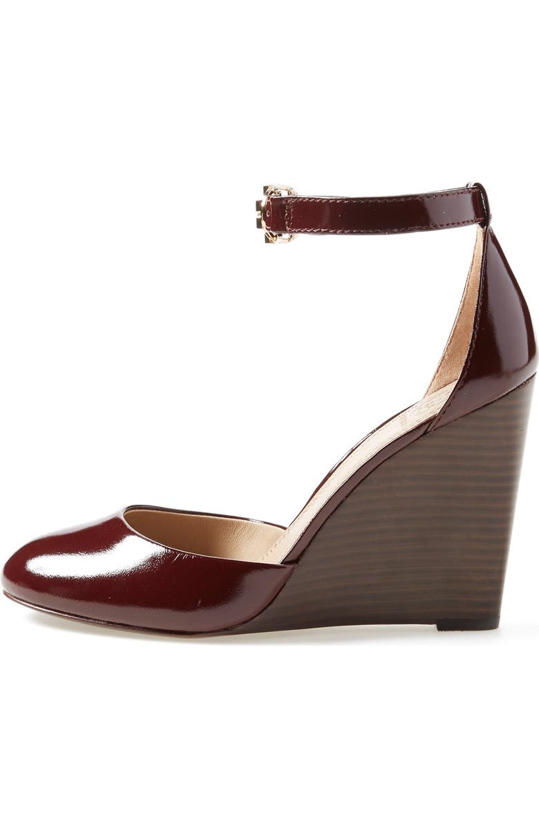 Tory Burch 'Thames' Patent Leather Ankle Strap Wedge, Alternate, color,