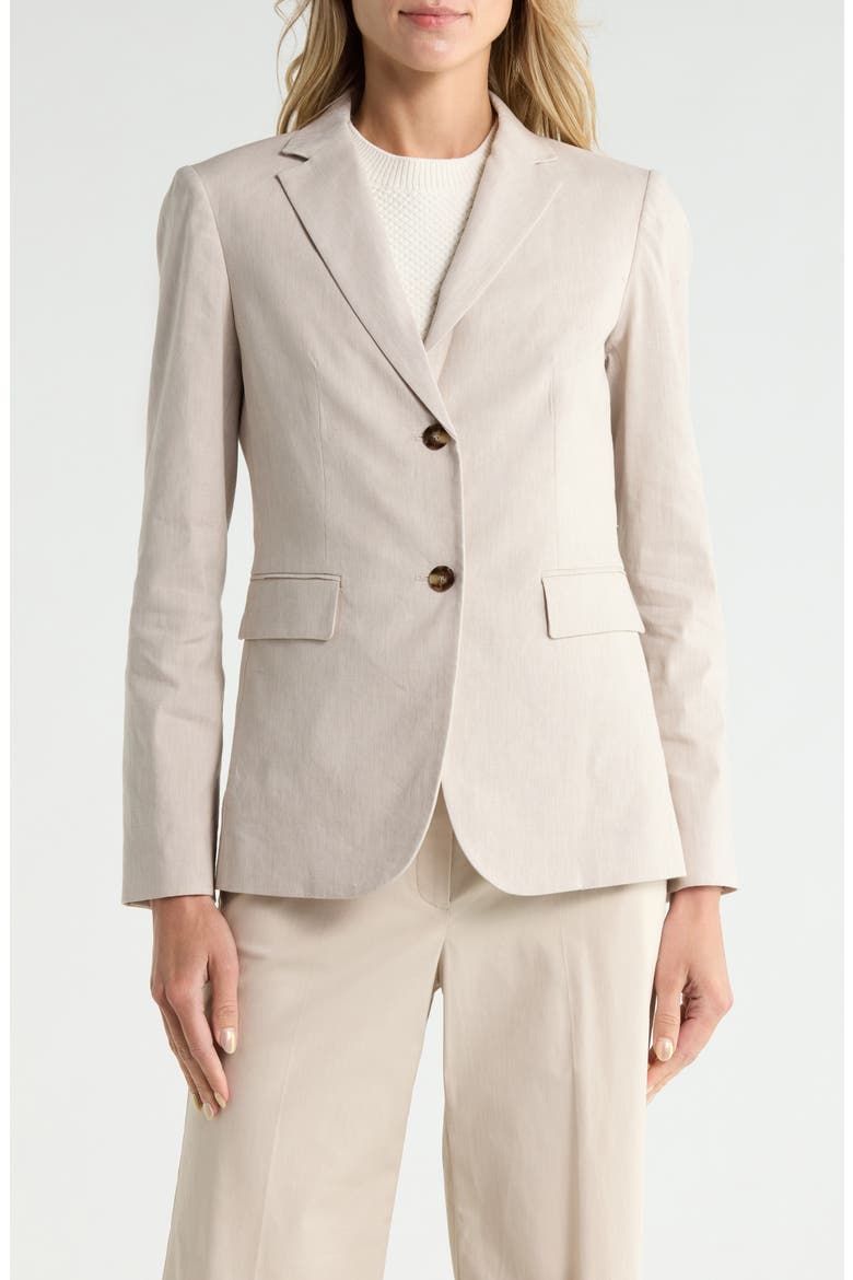 Classic Linen Blend Blazer, Main, color, OATMEAL MELANGE