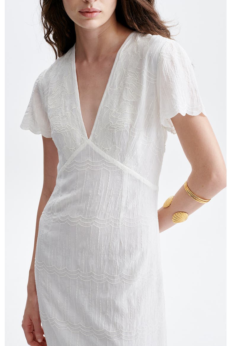 Helena V-Neck Maxi Dress, Alternate, color, Ecru