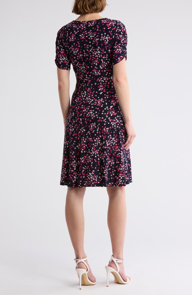 Tommy Hilfiger Floral Short Sleeve Fit & Flare Dress, Alternate, color, 