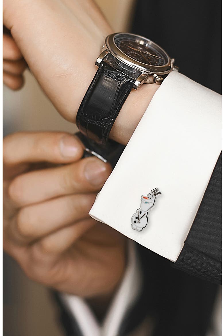 Olaf Action Cuff Links, Alternate, color, WHITE