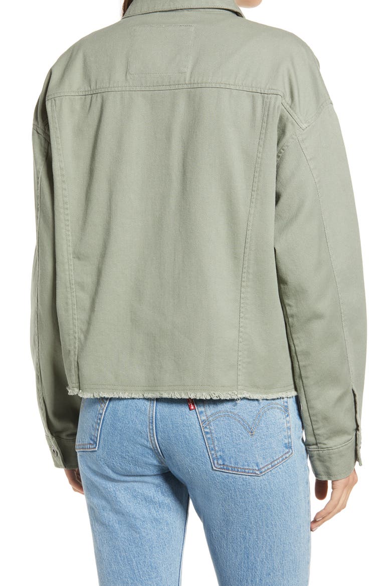 Levi's® Crop Raw Hem Utility Jacket, Alternate, color, SEA SPRAY