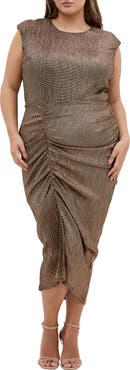 City Chic Starlit Cap Sleeve Ruched Body-Con Dress