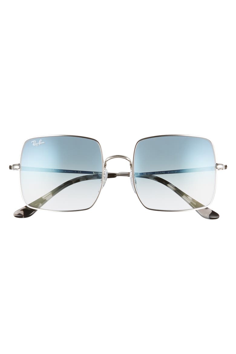 54mm Gradient Square Sunglasses, Alternate, color, SILVER