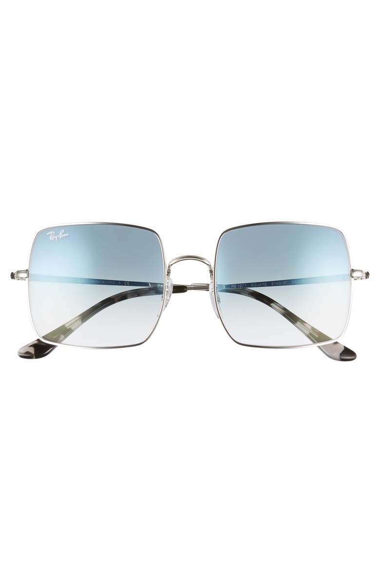 Ray-Ban 54mm Gradient Square Sunglasses, Alternate, color, Silver/ Blue Gradient