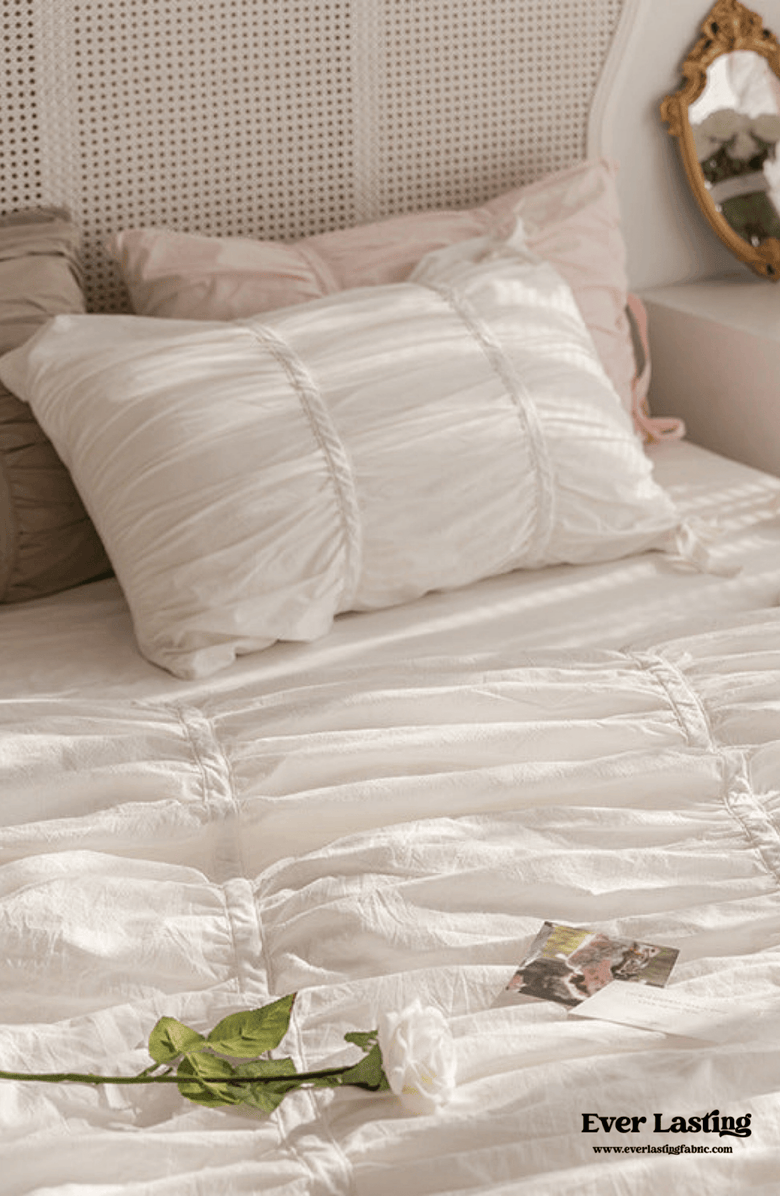 Ever Lasting Ruffle Ribbon Ties Duvet Cover, Alternate, color, 