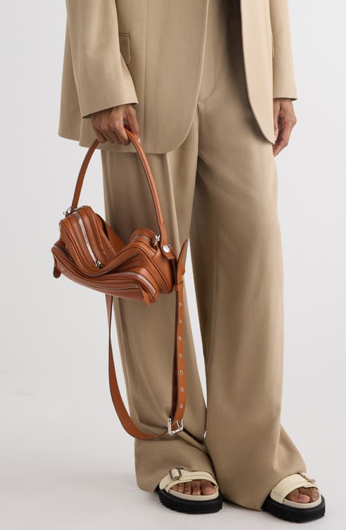 Acne Studios Small Camero Leather Shoulder Bag In Brown