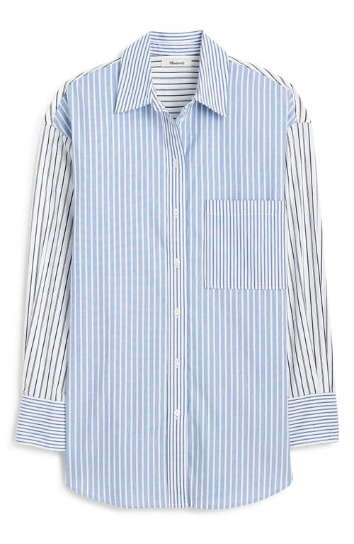 MADEWELL MADEWELL MIXED STRIPE OVERSIZE COTTON POPLIN BUTTON-UP SHIRT 