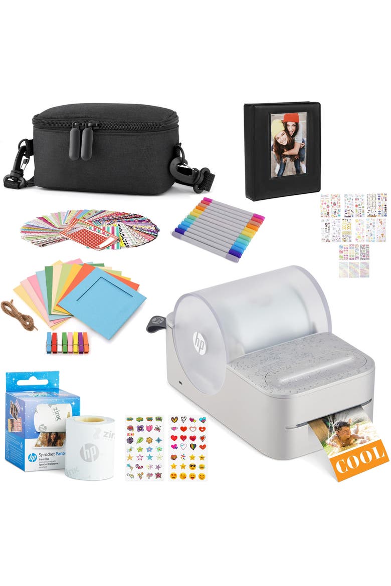 Sprocket Panorama Printer Gift Bundle, Main, color, Grey