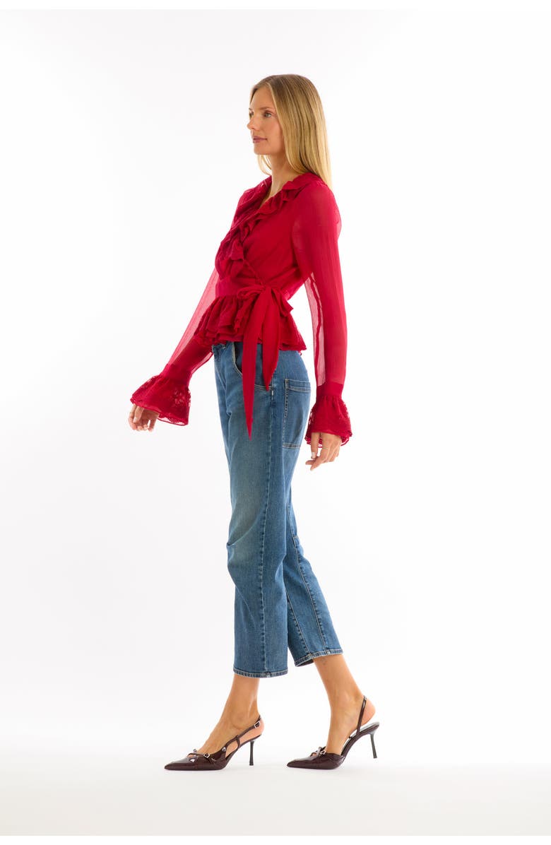 SECRET MISSION Poet Blouse, Alternate, color, Lipstick Red