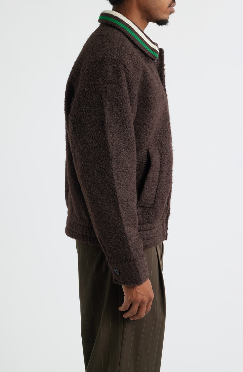 Obey Arden Fuzzy Blouson Jacket, Alternate, color, Java Brown