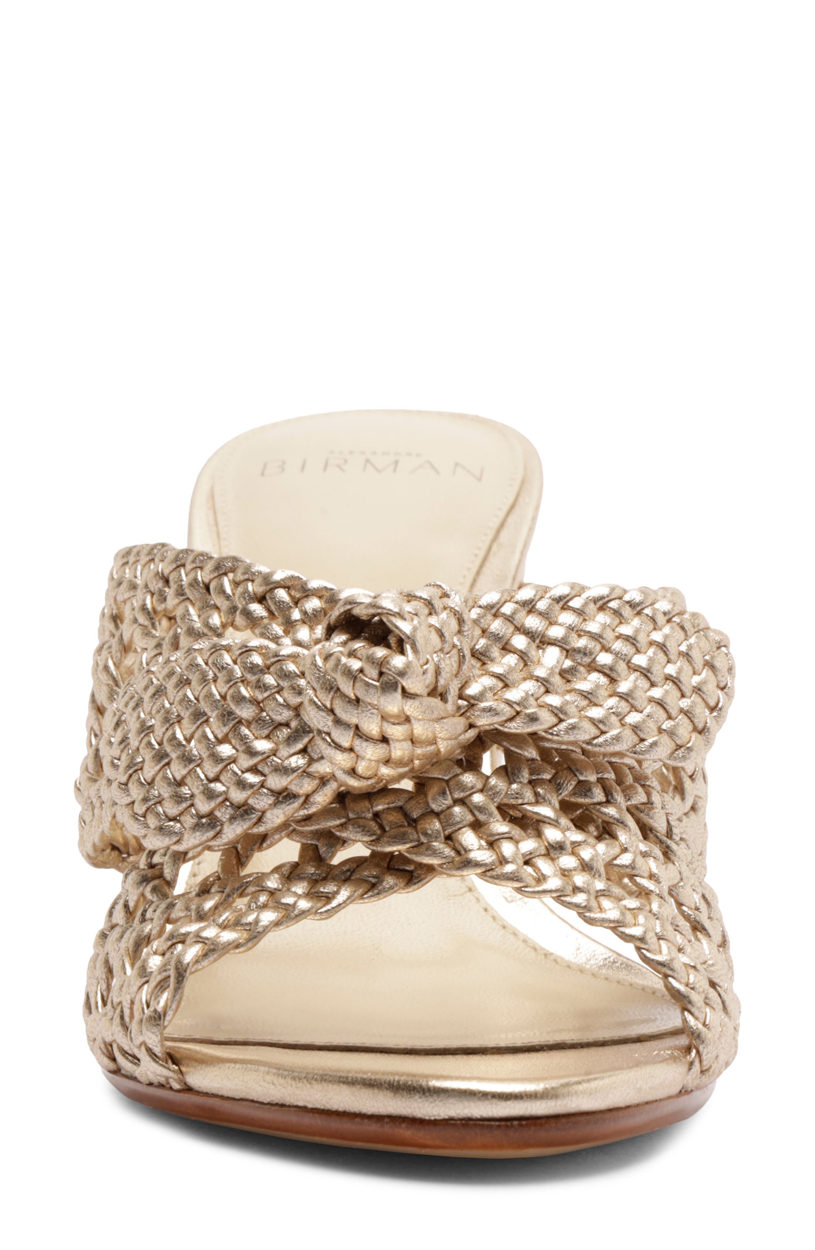 Alexandre Birman Belinda Woven Block Heel Sandal, Alternate, color, Golden