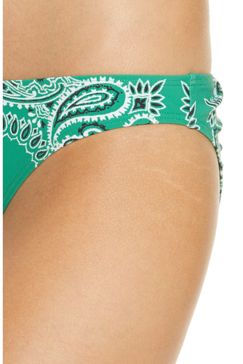 Print Hipster Bikini Bottoms, Alternate, color, GREEN AMERICANA BANDANA
