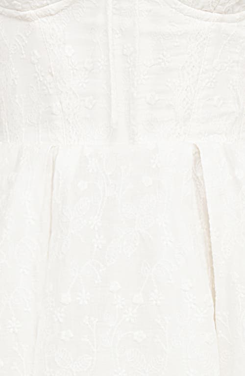 House Of Cb Womens White Pietra Lace-trim Stretch Cotton-blend Mini Dress In White