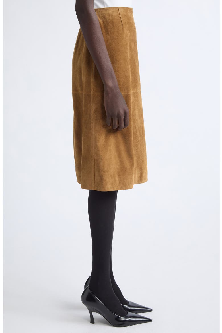 A-Line Suede Skirt, Alternate, color, WALNUT