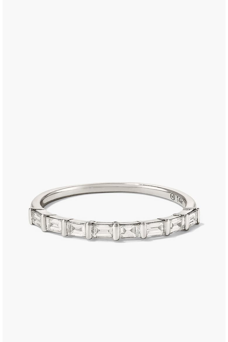 Baguette Diamond Half Eternity Band, Alternate, color, White Gold