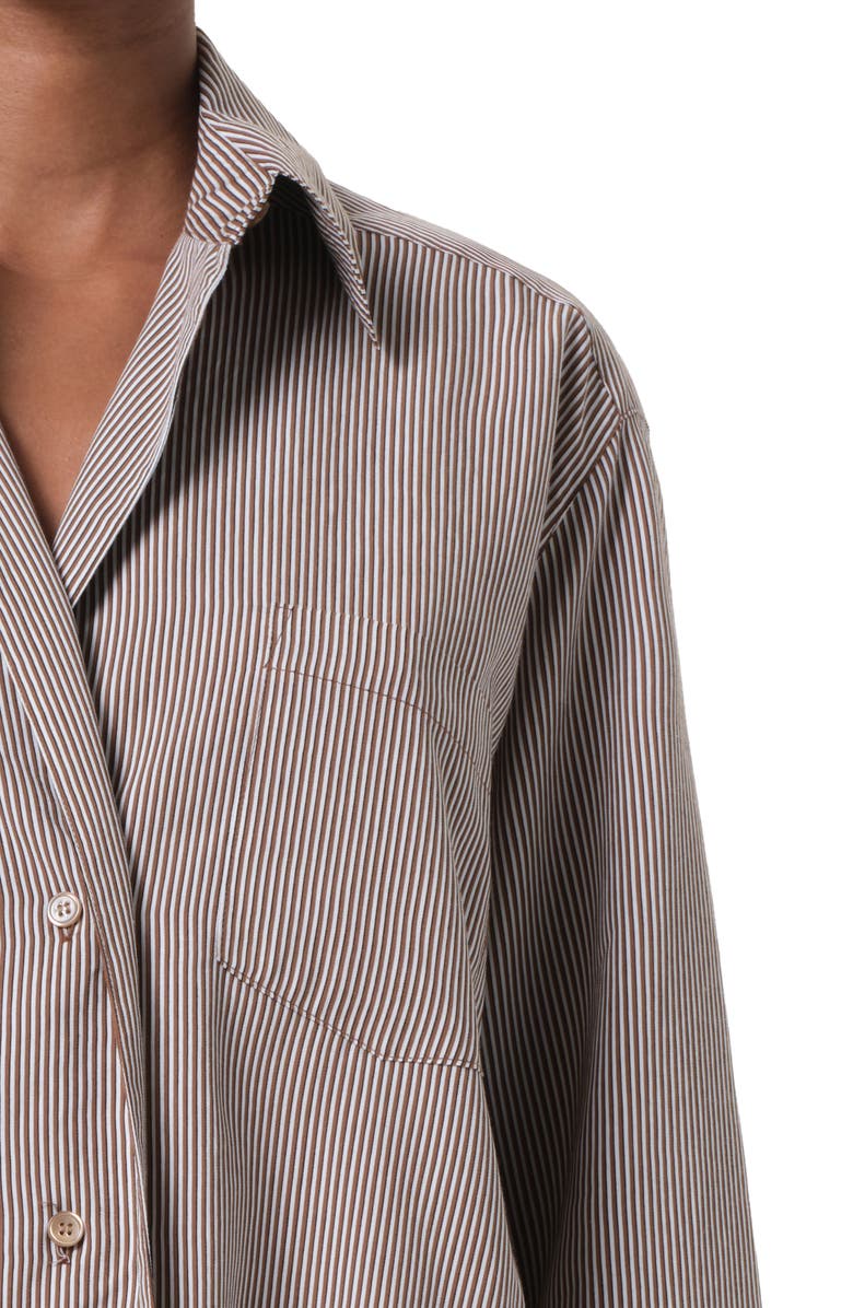 AGOLDE Aris Stripe Asymmetric Button-Up Shirt, Alternate, color, Jakarta Stripe