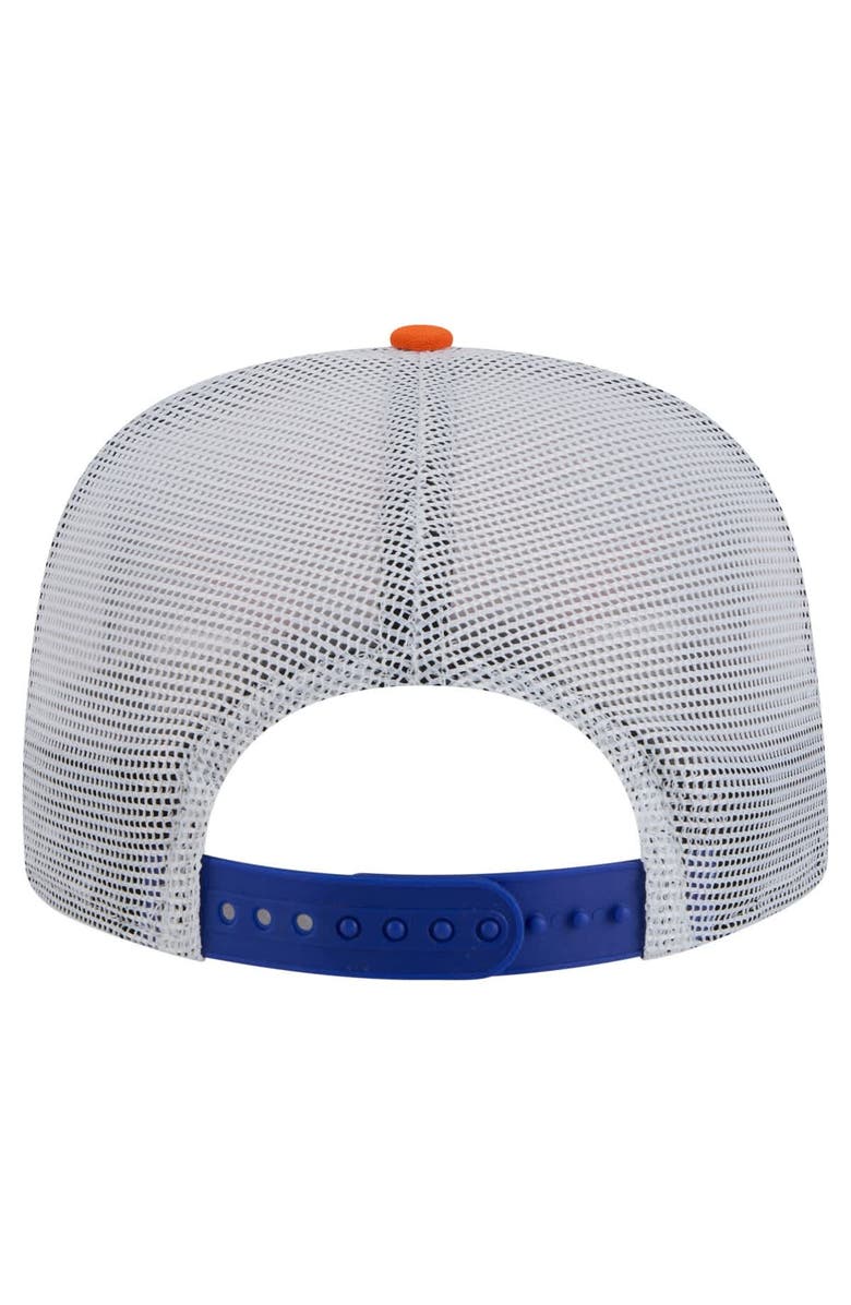 New Era Men's New Era Blue/Orange New York Knicks Throwback Dye Golfer Snapback Hat, Alternate, color, Blue