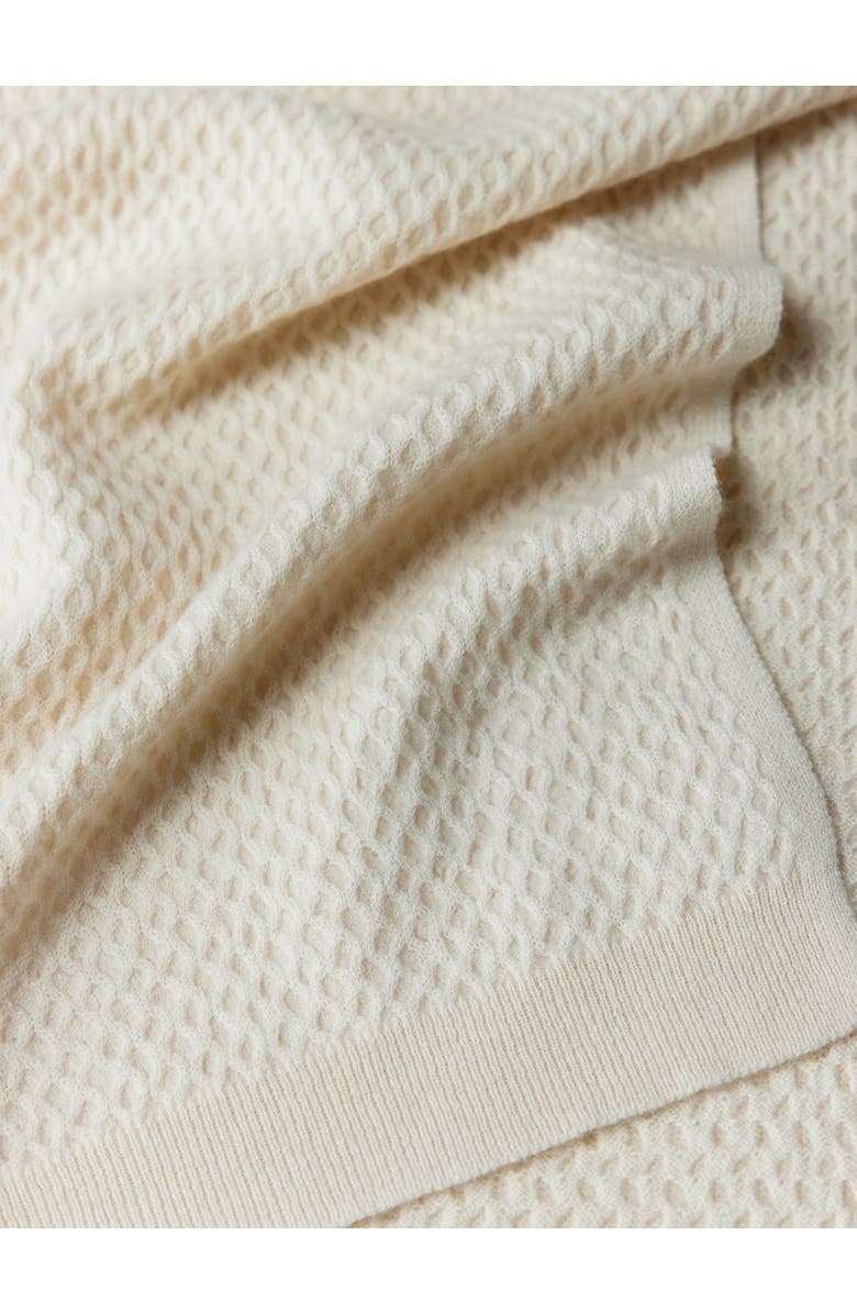 GOBI Mongolian Cashmere Textured Cashmere Scarf, Alternate, color, Off White