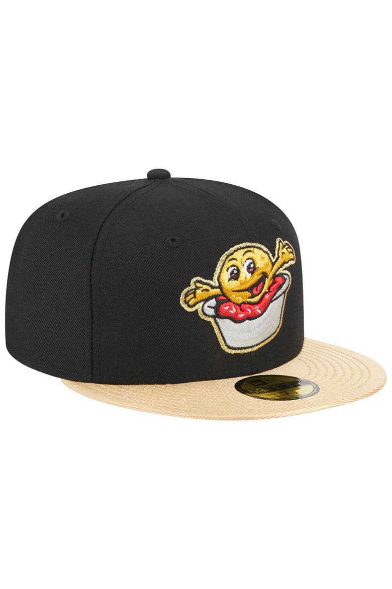 Men's New Era Black Akron RubberDucks Theme Nights Akron Sauerkraut Balls  59FIFTY Fitted Hat, Alternate, color, Black