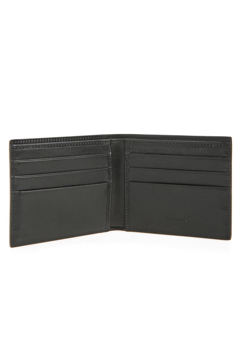 DG Logo Leather Bifold Wallet, Alternate, color, BLACK