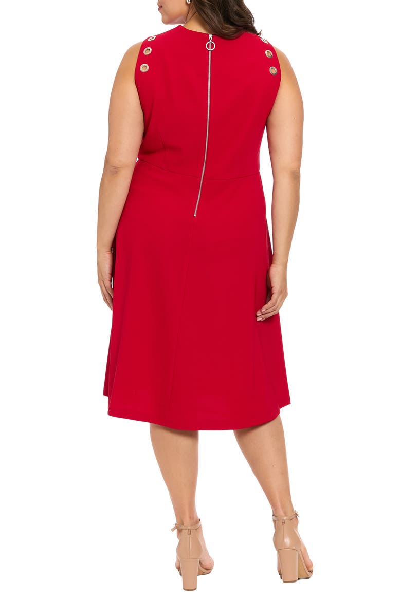 Grommet Sleeveless Midi Dress, Alternate, color, BAROQ RUBY