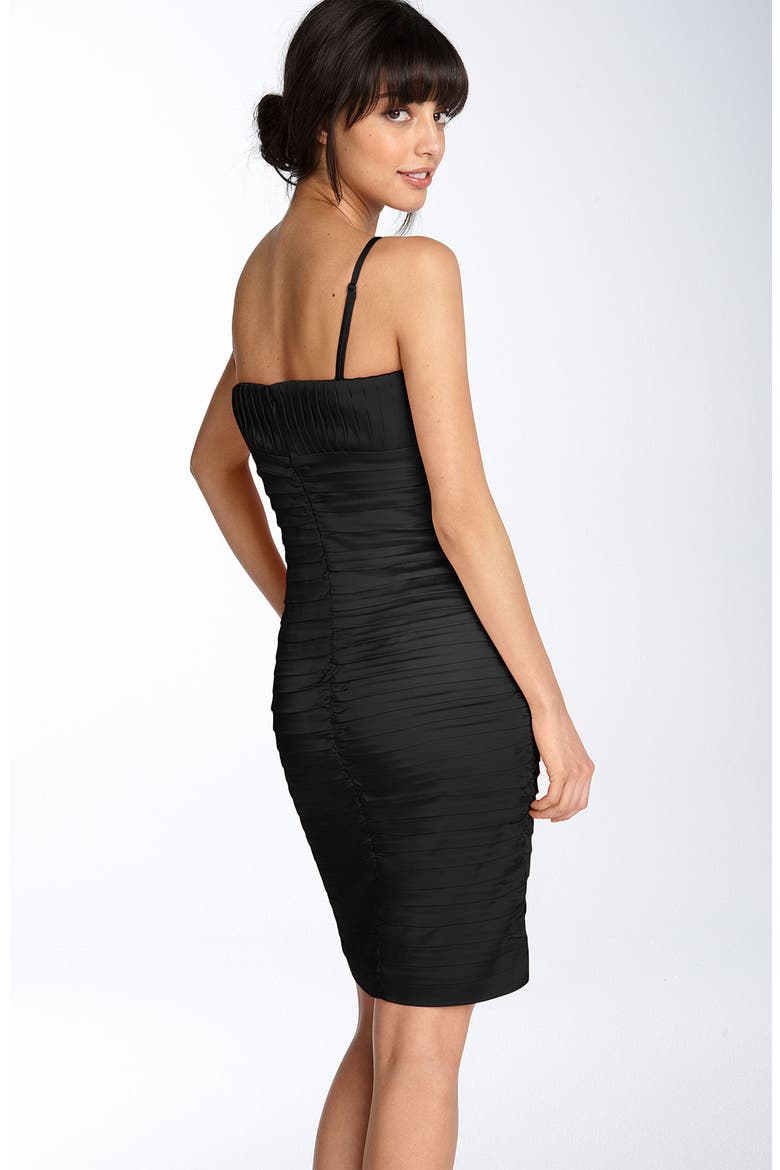 Stretch Satin Sheath Dress, Alternate, color, BLACK