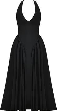 HOUSE OF CB Marilyn Gingham Halter Midi Sundress