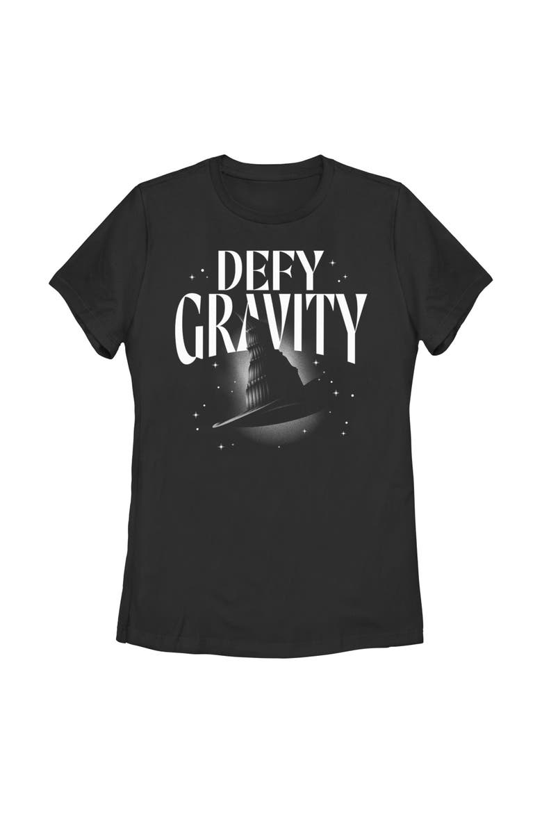Women's Wicked Defy Gravity Witch Hat  Graphic T-Shirt, Main, color, Black