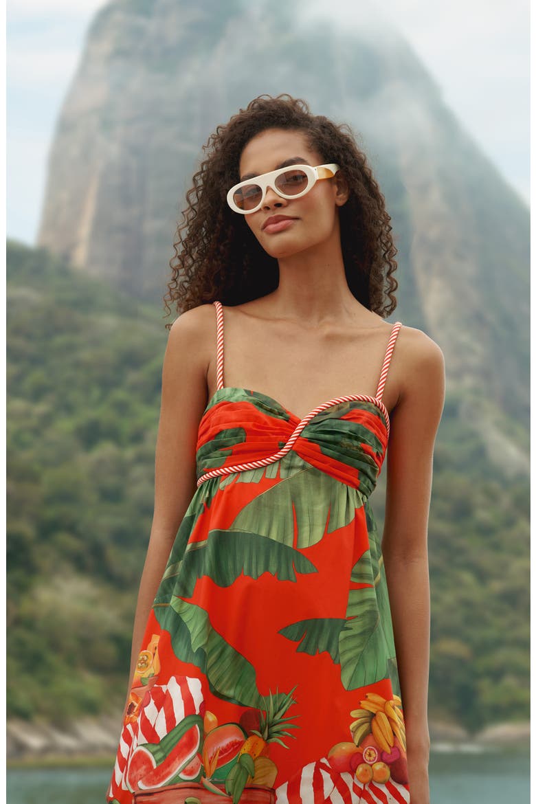 Fruit Trolley Midi Dress, Alternate, color, FRUIT TROLLEY RED
