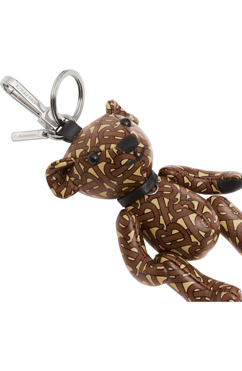 Burberry Thomas Bear Monogram Print Leather Bag Charm, Alternate, color,