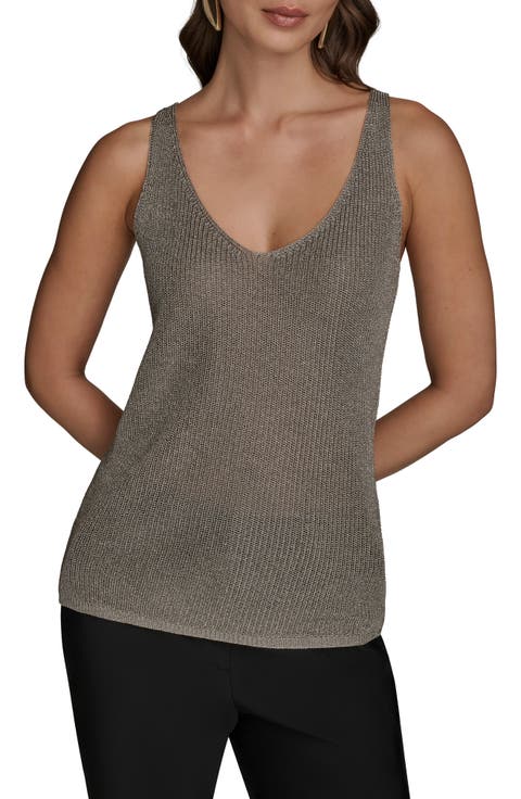 売れ筋商品|||ダナ キャラン ニューヨーク カットソー トップス レディース Plus Size Twisted-Neck Sleeveless Blouse White Women's DKNY Tops | Nordstrom