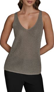 Donna Karan New York Metallic Sleeveless Sweater