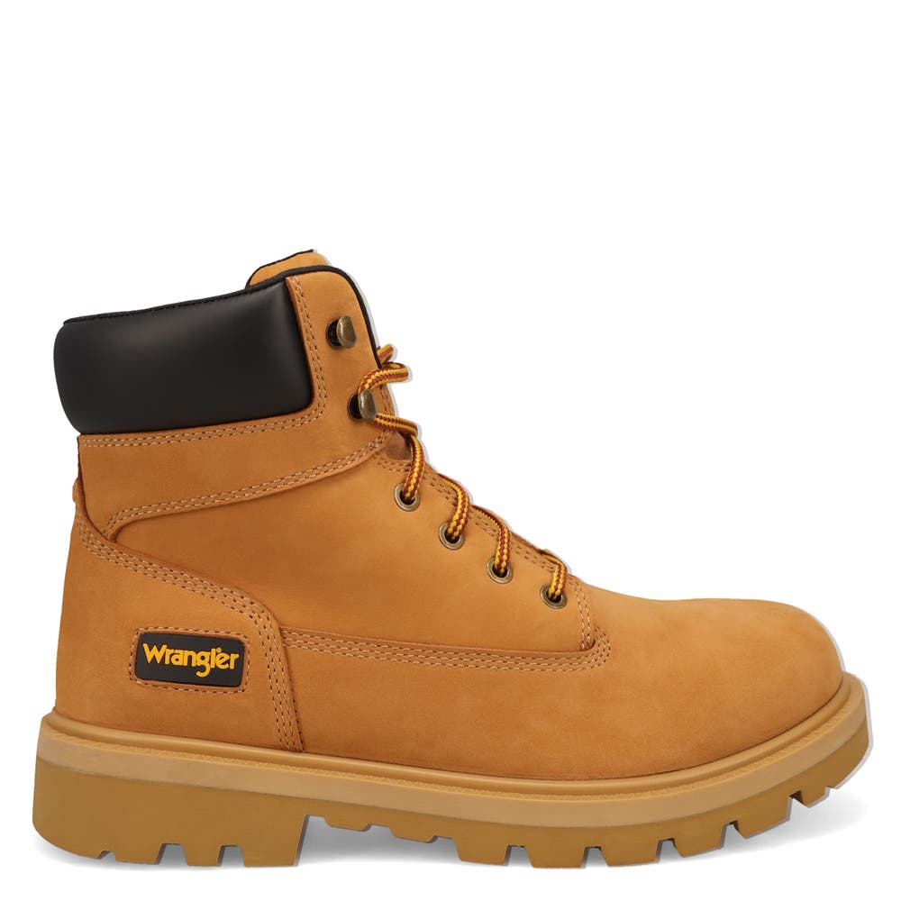 Angus Round Toe Work Boot, Alternate, color, Wheat